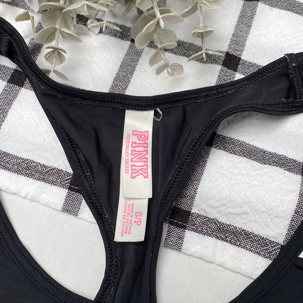 PINK - Black Comfy Racerback Pullover Sports Bra, Size Small - Picture 8 of 8